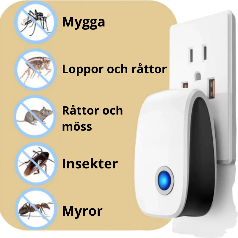 PestGuard™ - Elektronisk Ultraljud Insektsavvisare